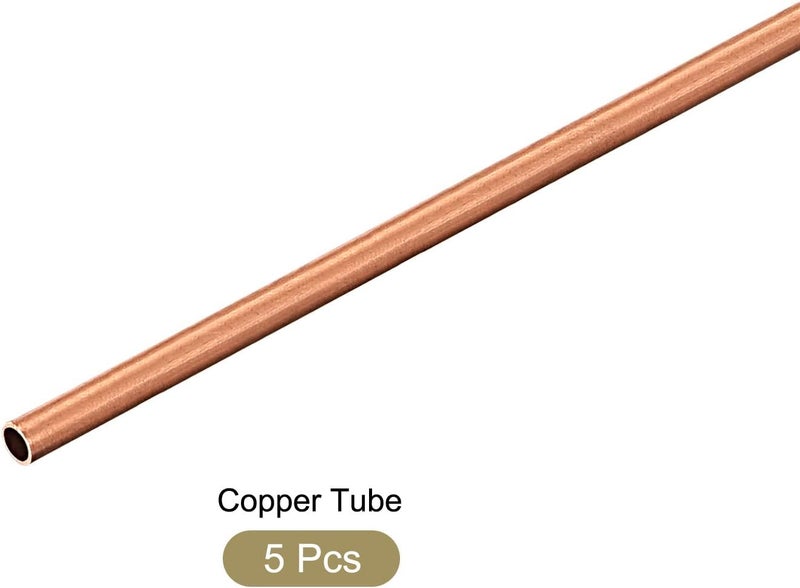 METALLIXITY Copper Tube (2mm OD x 0.2mm Wall T x 300mm L) 5Pcs, Straight Tubing - for Home Furnishing, Machinery, DIY Handicraft - Image 5